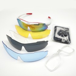 Brightening Frame Cycling Glasses Sports Goggles Detachable Lenses