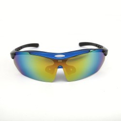 Medium Blue Frame  Cycling Glasses Sports Goggles Detachable Lenses