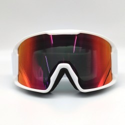 White Frame Red Piece Double Layer Anti-Fog Sand Protection Ski Glasses